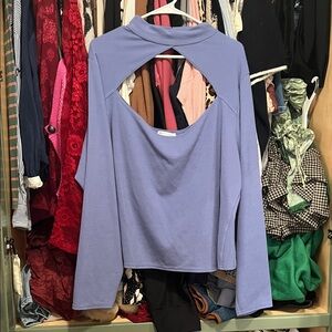 ASOS Curve Purple Blue Long Sleeve Top